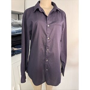 John Varvatos Men's Button Up Geo Shirt Rolled Tab Long Sleeves Size Large